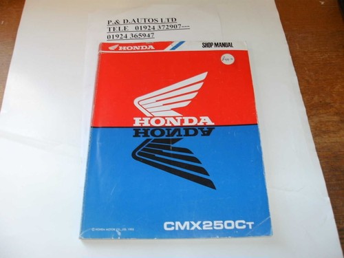 Honda cmx250 workshop - ct,