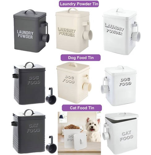 Metal dog food storage lesser - metal,