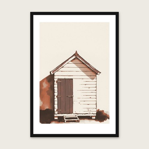Framed ink wash print a - framed,