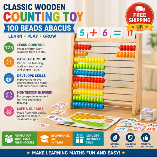 Montessori wooden abacus 100 - montessori,