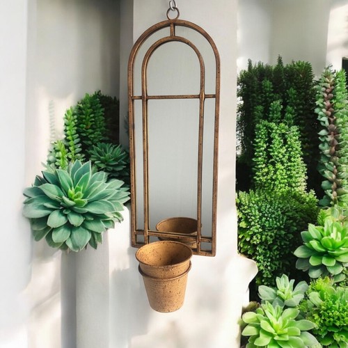 Arched garden wall mirror - garden, with