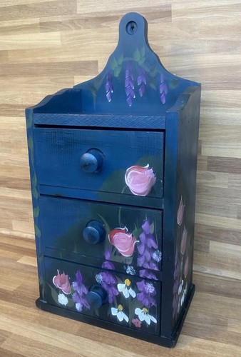 Vintage wood wall pocket shelf - wall,