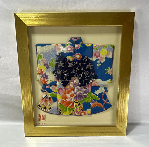 Framed japanese kimono fabric - kimono,
