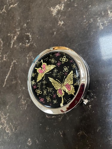 Vintage compact mirror - vintage, silver