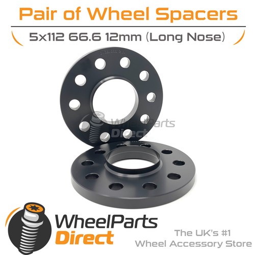 Wheel spacers black 5x112 - spacers, (2)