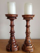 PAIR OF CANDLE STICKS 'PRICKETS.  CRAFTSMAN MADE BY BYLAW  FURNITURE MAKERS.