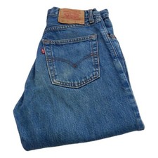 Vintage Levi 521 Jeans Regular Straight Waist 31 Leg 32 W31 L32 Zip Fly (Q6661)