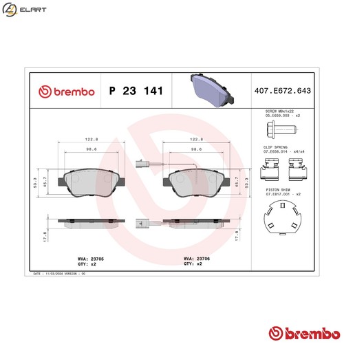 Brake pad set disc - set,