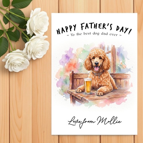 Poodle apricot father day - apricot, father’s