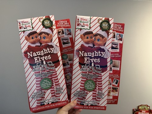 Naughty elves the shelf - on,