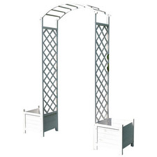 Rose Arch White with Flowerpot