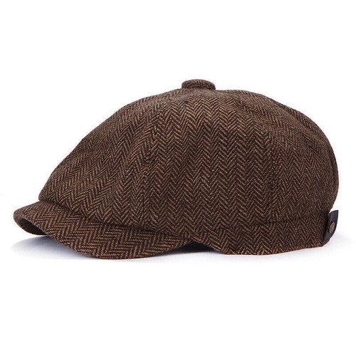 Mens newsboy cap herringbone - mens,