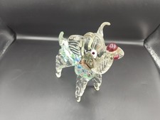Vtg Ferro & Lazzarini Murano Glass Terrier/Scottie Dog 8 Uranium? Uv glow? 