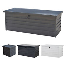 Metal Steel Storage Box Outdoor Garden Chest Container Tools Shed Box Lockable