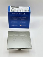 JIMEIDA Smart Touch Light Switch No Neutral Required, 2 Gang, GREY, works Alexa