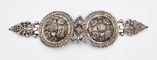 19TH CENTURY OTTOMAN EMPIRE PROVINCIAL GREEK SOLID SILVER BELT BUCKLE
