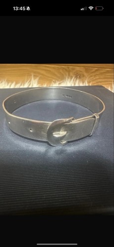 Vintage silver buckle bangle - silver,