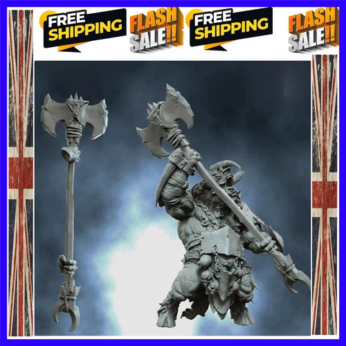 Resin model figure - resin, axe