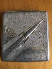 Rare Russian Yuri Gagarin Space Rocket Vostok 1961 Cigarette Case