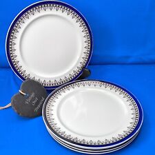 5 x 1920s Art Deco DINNER PLATES * Cobalt Blue & Gold EMPRESS Rd No. 690850 VGC