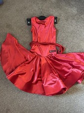 Red FD Velour Basic Juvenile Dress 122-128