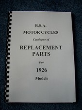 BSA Parts Book for all 1926