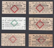 SIX BTC/ British Railways / Southern Rail Platform Tickets BRIGHTON East Sussex