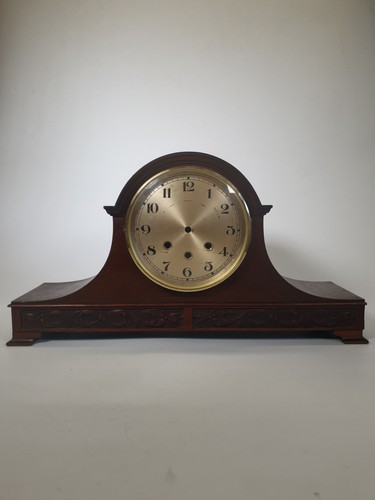Vintage wooden mantel clock - vintage,