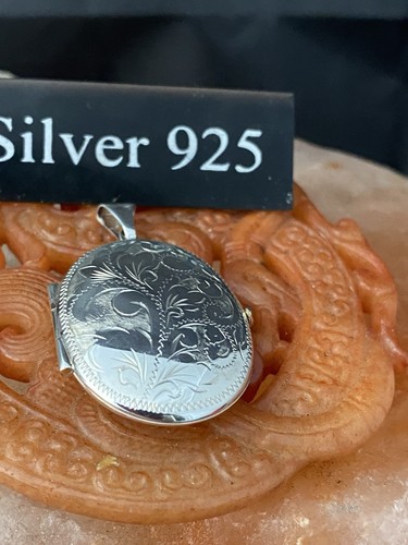 Solid silver oval - silver, locket