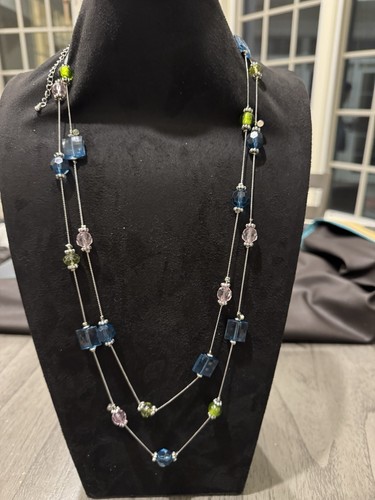 Multistrand blue glass bead - blue,