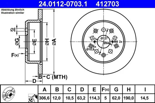 Brake disc solid - 2x,