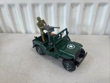Britains Ltd Diecast Jeep with Mounted Machine Gun Soldier 1976 Made in England