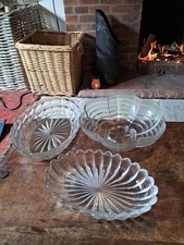 3 Vintage Pressed Glass Bowls
