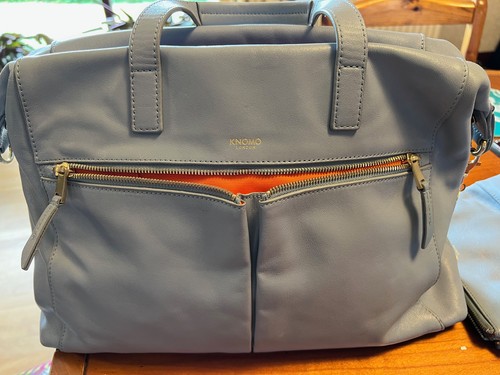 Knomo blue leather brief - blue, case