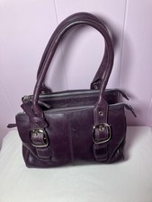 Womens Clarks Leather Handbag Aubergine Purple