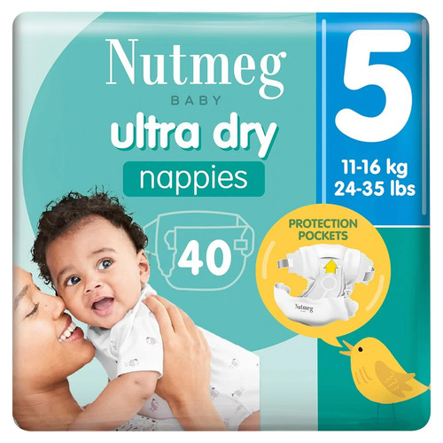 Nutmeg ultra dry nappies - dry, size