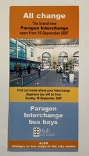 Hull Paragon Interchange Opening Leaflet Map for Buses City Centre 2007