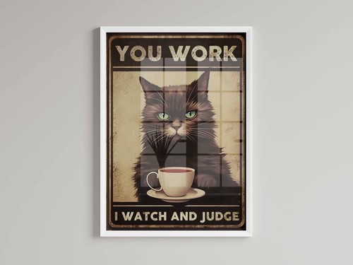 Funny vintage cat print - funny,