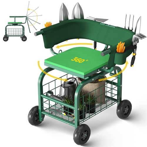 Garden seat with - garden, wheels