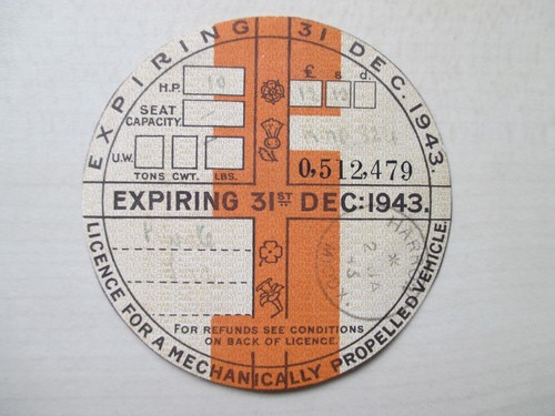 Tax disc wartime vintage - -,