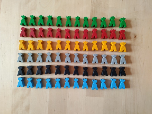 Wooden viking meeples x72 - wooden,