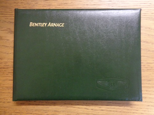 Bentley arnage owners handbook - arnage,