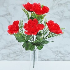 ARTIFICIAL SILK FLOWERS SMALL FILLER CARNATION BUNCH 6 COLOURS Indoor / Outdoor