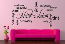 HAIR SALON Words Beauty/Hairdresser Salon Mural/Window Vinyl Decal/Wall Sticker 