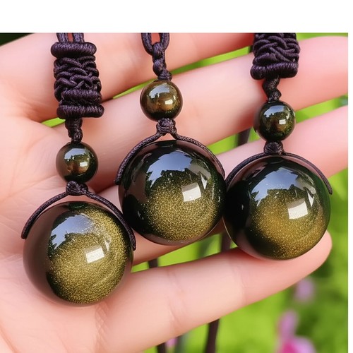 Natural gold sheen obsidian - sheen,