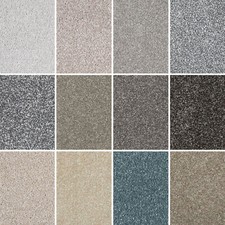 Luxury Saxony Carpet 17mm Soft £10.99 Flecked Stain Resistant Bedroom 4m