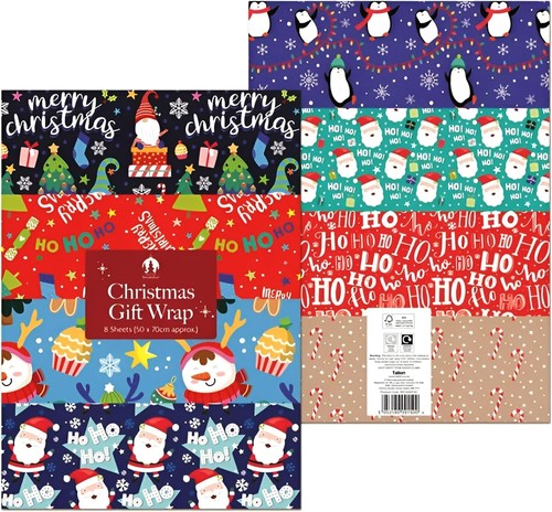Sheets xmas gift wrap flat - wrap,