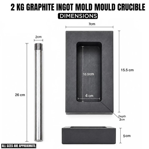 2kg graphite ingot mold gold - 2kg,