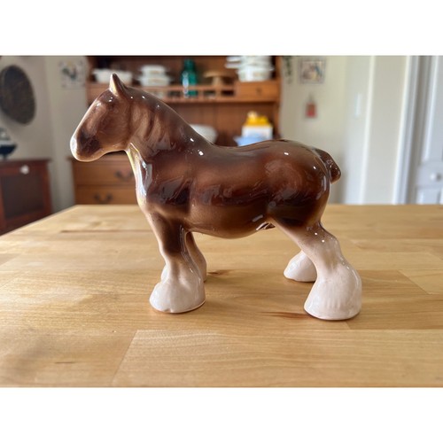 Vintage ceramic draft horse - vintage,