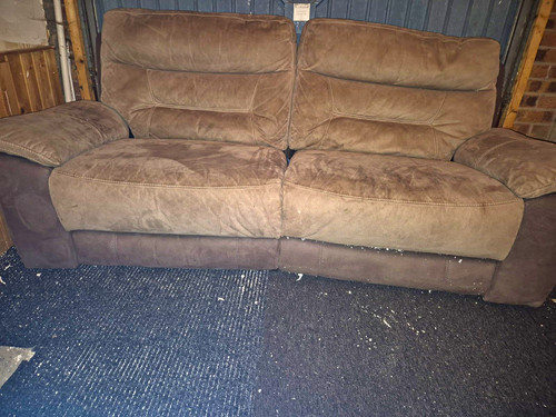 Brown microfibre seater sofa - microfibre,